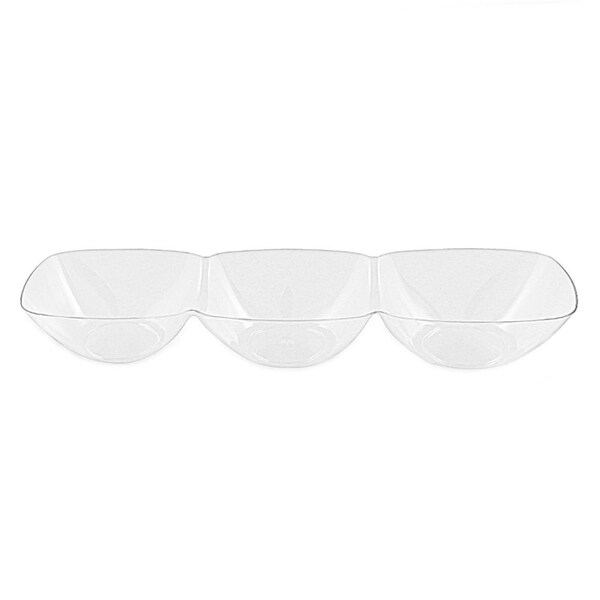 Smarty Had A Party Clear Rectangular 3-Hole Mini Plastic Bowls (240 Bowls), 240PK 2632-CASE - main